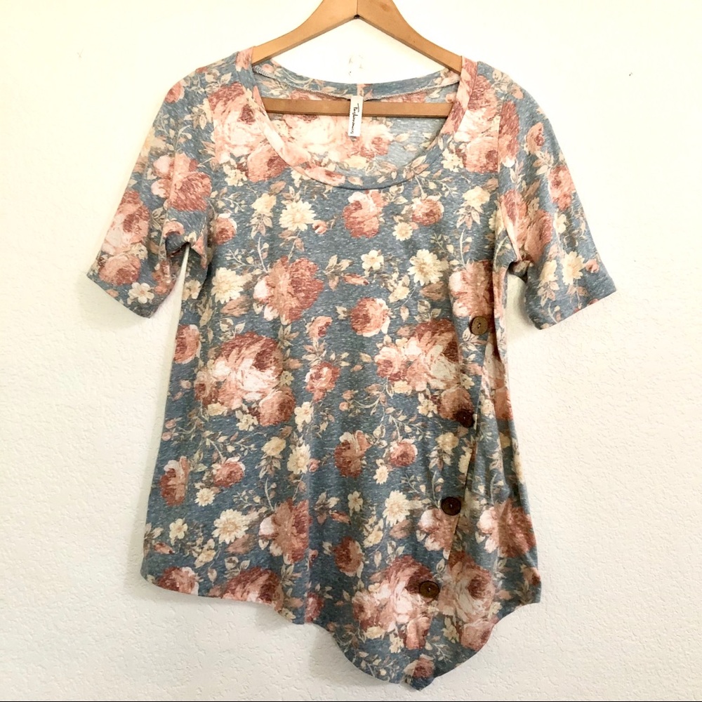 Asymmetrical floral blouse